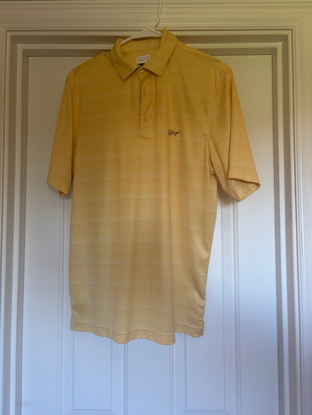 Greg Norman Collection Yellow Horizontal-Stripe Polo
